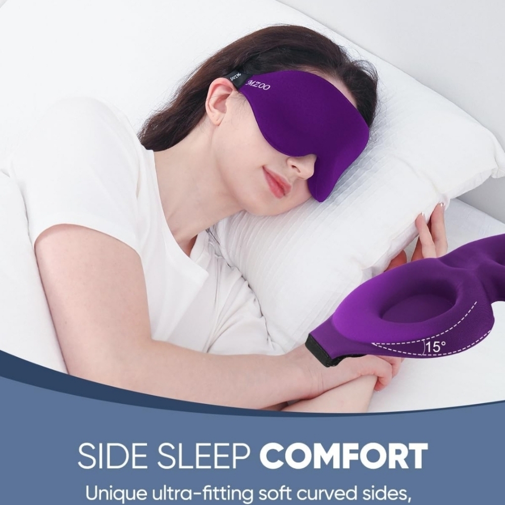 Sleep Eye Mask for Side Sleeper Men Women, Zero Eye Pressure 3D Sleeping Mask, - Picture 7 of 9